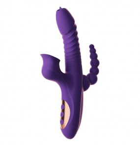 MizzZee - Magic Anal Vibrating Retractable Swinging Warming Wand (Chargeable - Purple)